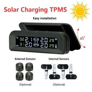 TPMS Auto Tlaku v Pneumatikách Monitorovanie Teploty Systému Jednoduchá inštalácia Automatické Ovládanie Jasu bezdrôtový Solárnej Energie s tpms