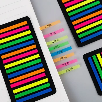 300 Listov Farbu Samolepky Transparentné Fluorescenčné Index Karty Vlajky Sticky Note Papiernictvo Deti Darčeky Školy Kancelárske Potreby
