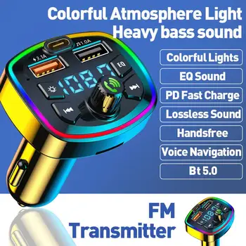 5.0 FM Vysielač do Auta 2 USB Rýchlo Nabíjačka MP3 Modulátor Prehrávač handsfree (Hands-free Bluetooth-compaitable Handsfree do Auta Prijímač U1D5