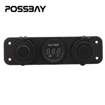 POSSBAY 3.1 12V USB Nabíjačka, Voltmeter Auto, Motocykel zapaĺovač RV Pre GPS, Mobilné Telefóny, Digitálne Zariadenia