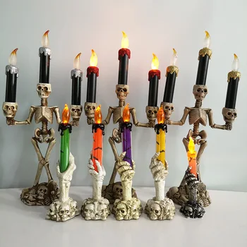 Halloween sviečkach LED Sviečka Lampy, Ozdoby Rekvizity Šťastný Halloween Party Rekvizity Tekvica sviečkach Farebné Dekorácie