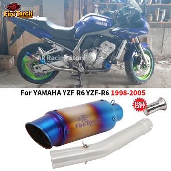 Slip Na Motocykli Výfukových Upraviť Polovice Rúry Uniknúť Moto Šál S DB Vrah Na YAMAHA YZF-R6 YZF R6 1998 - 2003 2004 2005