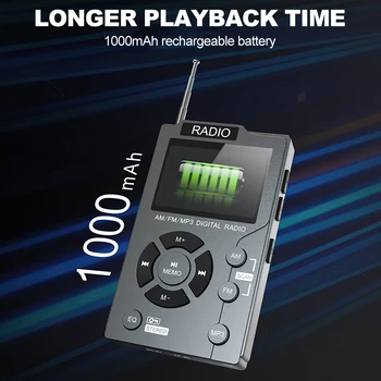 2023 NOVÉ PortableDigital Rádio Stereo Prijímač AM FM Mini Rádio Vrecko na MP3 Prehrávač Hudby Automaticky Vyhľadať Kanál Nabíjateľná