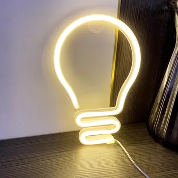LED, Neónové Svetlo, Tvar Žiarovky farebnú Dúhu Prihlásiť Noc Lampa pre Steny Výzdoba na Párty Svadobné Dovolenku Festival