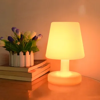 Thrisdar Nabíjateľná Restuarant Bar LED stolná Lampa S Diaľkovým RGBW Kaviareň Hotel Spálňa Nočná Atmosféra Tabuľka Svetlo