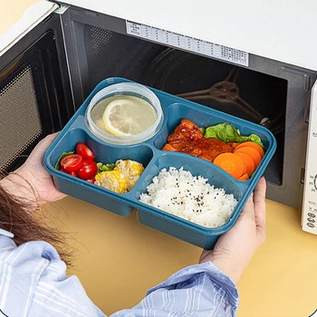 4/5 Priestoru Lunch Box S Miske Bento Box Pre Administratívny Pracovník Školy Deti Microwae Ohrev Jedla Kontajner Úložný Box