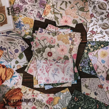 60sheets Kvety Materiál Papiere Pack pre Scrapbooking DIY Karty, Takže Vestník Ručné Denník Dekorácie Retro Južná Kórea Papier