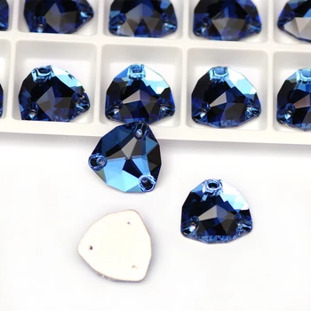 Sapphire Drahokamu Perličiek Dekorácie Ploché Späť Krištáľové Sklo Šiť Na Kamienkami Crystal Pre Dekorácie DIY Svadobné/Oblečenie