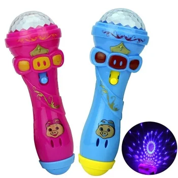 6 LED Projekcia Mikrofón Flash Mikrofón Light-emitting Deti Hračky, Deti Darček Led Príslušenstvo