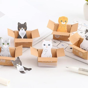 Pack pre Mačky Cartoon Tvarované Self-Stick Poznámky kancelársky Stôl Príslušenstvo pre Prácu