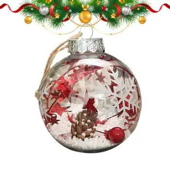 Vianočné Transparentné Loptu Plastové Vianočný Stromček Prívesok Čačky Ornament 2023 Vianoce Navidad Strany Domáce Dekorácie 2024 Nový Rok