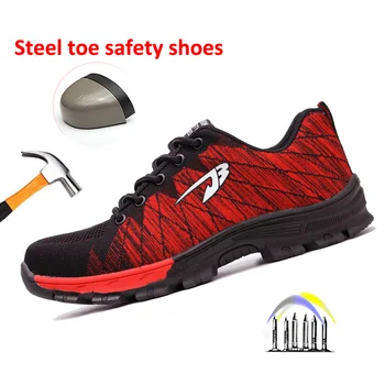 2023 Práci a bezpečnosti Topánky pre Mužov pracovné topánky mužov Priedušná Bezpečnostná obuv s Oceľovou špičkou topánky Topánky Práce Anti-Rozbíjanie mužov bezpečnosti obuvi