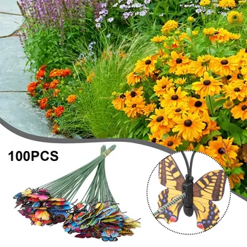 Dekorácie Záhrada Motýľov 100ks 4cm DIY Víla Dekor Záhrada Zariadených Domov Ornament Hrniec Vonkajší PVC Úplne Nové