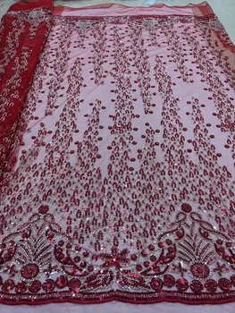 Luxusné Korálky Čipky Ručné Textílie Afriky Tissu Čipky Pre Svadobné Party Šaty Najnovšie Nigéria Flitrami Výšivky S Ženícha Čipky