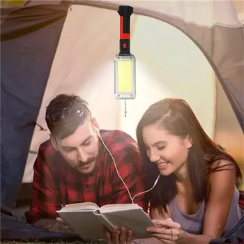 Pracovné Svetlo Prenosné svetlo Hook Magnet Camping Lampa Vysoká Nízka KLASU USB Nabíjateľné 18650 Baterka Pochodeň Práce Nepremokavé