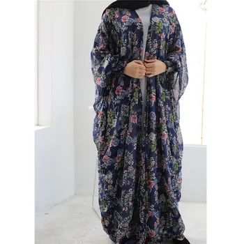 Zahraničný Obchod dámske Letné Šifón Vytlačené Moslimských Islamskej Župan Série moslimské oblečenie abayas pre ženy dubaj
