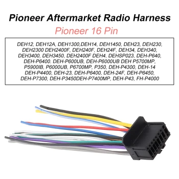 Audio Kábel Pre Pioneer DEH12 DEH23 DEH2300 16-Pin Auto CD Stereo Rádio Elektroinštalácie Postroj Konektor Káble Auto Elektronika