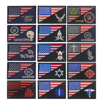 Taktická Vojenská Morálka Nášivka USA Záchranu Izraela Háčika a Slučky Odznak Americkej Vlajky Série Výšivky Škvrny Nálepky Emblémy