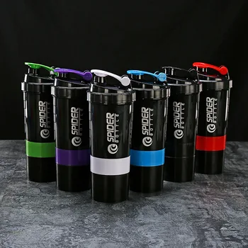 16 oz 500 ML Šport Bielkovín Trepačke Fľaše Miešanie Ball 3 Vrstvy Shaker Pohár BPA Free Plast výchovy k DEMOKRATICKÉMU občianstvu Prenosné Nepresakuje Fľaša na Nápoj