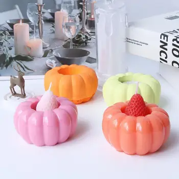 Silikónové svietnik Formy 3D Pumpkin Sviečkový Držiak na Odlievanie Foriem, DIY Remesiel Domáce Dekorácie Epoxidové Živice Sviečka Zásobník