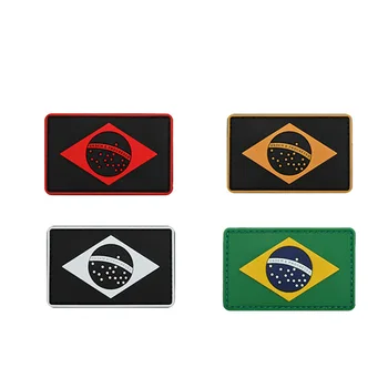 Brazílske Národné Vlajky Opráv Vojenskej Taktiky, Remienok na ruku Morálku Odznak PVC Háku&Slučky Patch pre Batoh Čiapky
