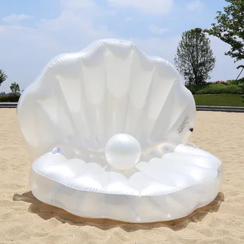 Nafukovacie Seashell Bazéne Pláva s Pearl Loptu, Rozmanitosť Bazén Plávajúce Stoličky pre Bazén Summer Beach Party pre Dospelých