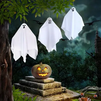 Visí Ghost Dekorácie Halloween Biela Ghost pre Haunted House Cintorín Scénu Strašidelné Vnútorný a Vonkajší Dekor