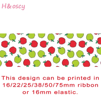 50Yards Apple Vytlačené Grosgrain Páse s nástrojmi Ovocie NEPRIATEĽ elastickým Popruhom pre Hairbows Čo Dovolenku Strany Darčekové Dekorácie Remeslá
