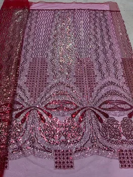 Vysoká Kvalita Afriky Čipky Textílie S Korálky, Flitre Swiss Voile Čipky Textílie Tissu Dentelle Nigérijský Svadobné Vyšívané Čipky