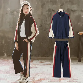 Kórejský detské Oblečenie 2023 Jar 2ks Oblek Junior Dievča Cardigan Topy batoľa Kabát Základnej Dievča Nohavice Dospievajúce Dievča Sady