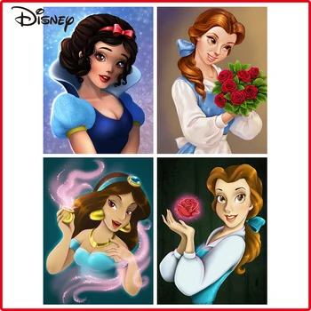 Disney Snow White Cross Stitch Aladdin Nové 2023 Žena Výšivka Dodáva Princezná Portrét Vytlačené Plátno 14ct Cartoon Wall Art