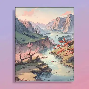 Farebná Náplň Uzdravenie Príručka Relax Ručne Maľované Starovekej Krajiny Dekorácie Olej Farby Maliarske