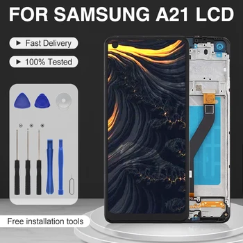 Catteny A21 Displej Pre Samsung Galaxy A215 Dotykový lcd Displej Digitalizátorom. Sklo Montáž A215F S montážou Rámu