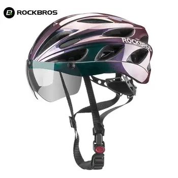 2023 Rockbros úradný Prilba Integrally tvarované Okuliare, Cyklistické Prilby MTB Bezpečnostné pokrývky hlavy Clonu Objektívu Cyklistické Prilby
