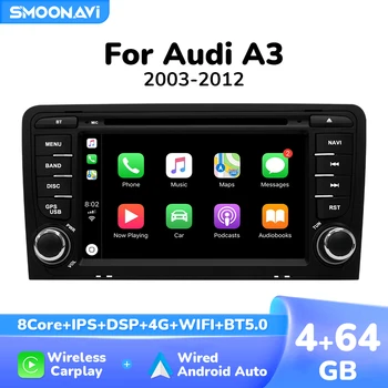 AI Voice Bezdrôtová Carplay Android 12 Auto DVD Prehrávač Pre Audi A3 8P S3 2003-2012 RS3 Sportback Rádio IPS Multimediálne Bose 4GB +64 G