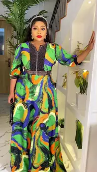 Elegantné Afriky Šaty pre Ženy 2023 Nové Jeseň Afrike Oblečenie Turecko Svadobné Party Dlhé Šaty Dashiki Ankara Oblečenie Župan