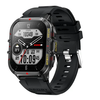 T21 Smart Hodinky Mužov Bluetooth Volanie SOS Hlasový Asistent 1.96 palcový Heart Rate Monitor Zdravia Fitness Šport Outdoor Smartwatch