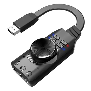 GS3 7.1 Kanálové Zvukové Karty Converter Adaptér, Externý USB Audio Headset pre PC