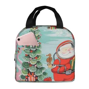 Podvodná Vianočné Textílie Prenosné Izolované Oxford Obed Taška Opakovane Lunch Box Obed Organizátor Tepelnej Chladnejšie Tote Bag