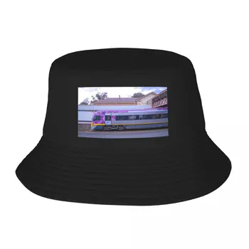 Nové VLine Vlak v Bendigo stranach Vedierko Hat Klobúky Hip Hop Rave Hat Man Luxusné dámske Pláž Hat pánske