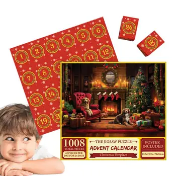 Vianočný Adventný Kalendár, Puzzle 24 Dní Vianočné Odpočítavanie Obrazová Skladačka Adventný Kalendár, Puzzle Adventný Kalendár Obrazová Skladačka