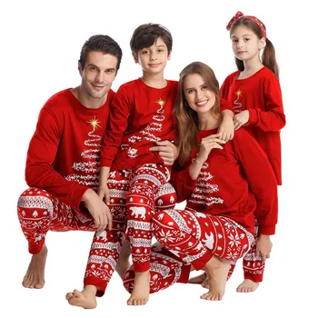 Vianoce Rodine Zodpovedajúce Pyžamo Oblečenie Pre Dospelých A Deti Pyžamá Sady Topy+Nohavice Vianoce Sleepwear Novorodenca Chlapec Dievča Jumpsuit