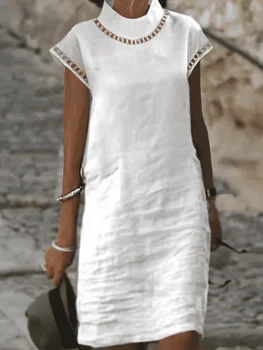 Vintage Šaty Žien Oblečenie Letné Halloween Sa Bežné Elegantná Tunika Módne Nadrozmerná Midi Biele Šaty Vestidos