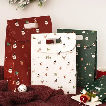 Vianočné Darčekové Balenie Boxs Prenosné Cukrovinky, Pochutiny, Tašky Roztomilý Kreslený Vzor Tašky Prípade Slávnostné Strany Rekvizity Dodávky