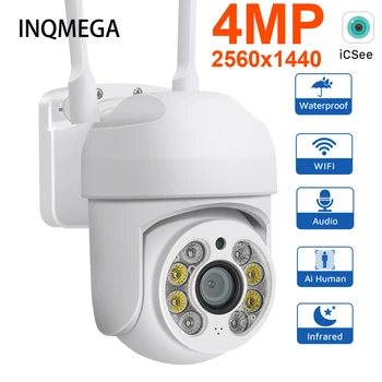 INQMEGA 4MP Vonkajšie Bezpečnostné Kamery Wifi Survalance Kamera IP CCTV Video Cam AI ľuďmi obojsmerné Audio Farebné Nočné Videnie
