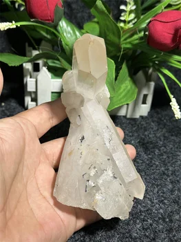 Prírodné Krásne Pár White Crystal Kamenný Kvet Zoskupení Skupiny Minerálnych Vzoriek Remesiel Domova