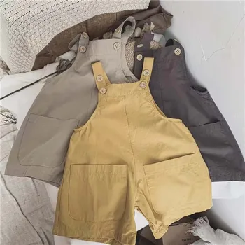 Detské Oblečenie Baby Popruh Nohavice 2023 Lete Tenké Voľné Nohavice pre Chlapcov a Dievčatá kórejský Edition Farbou Bežné Šortky