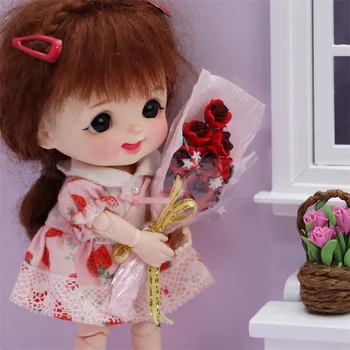1:12 Miniatúr Položky Domček Pre Bábiky Svadobné Kytice Mini Simulácia Red Rose Svadobné Kytice Kvetov, Dekorácie Doll House Príslušenstvo