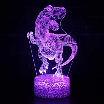 Nighdn Dinosaura 3D Ilúziu Lampa Dinosaura Nočné Svetlo pre Deti Izba Dekor Narodeniny Vianočný Darček Hračka pre Chlapcov, Dievčatá