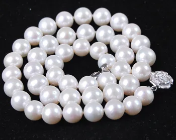 Nové módne doprava zadarmo očarujúce 8-9MM Prírodná Biela Akoya umelo Pestované Perly náhrdelník AAA Grade BV46